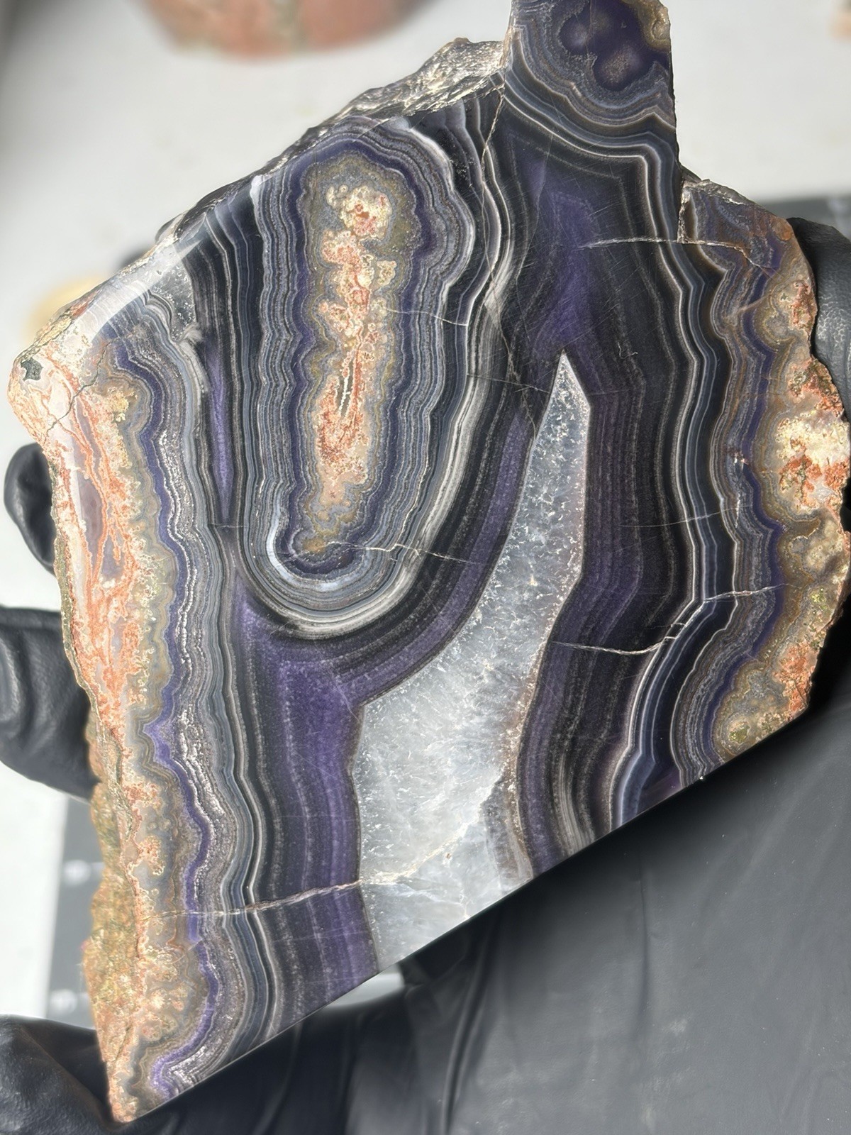 Purple Passion Agate  Old Stock Free Form Banding Mexico Laguna