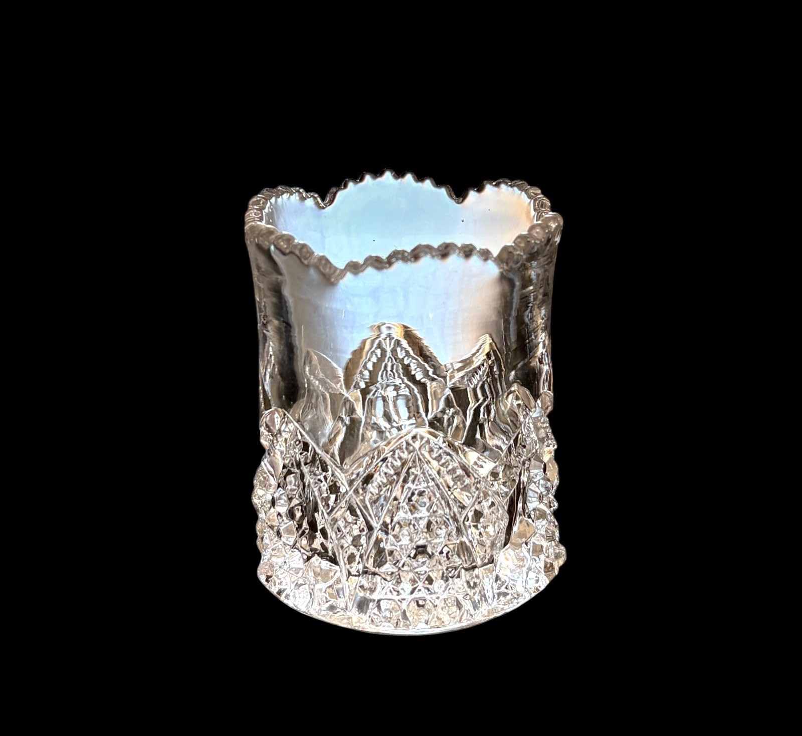 Antique Duncan & Miller Button Arches 2.25” Clear Toothpick Holder 1897