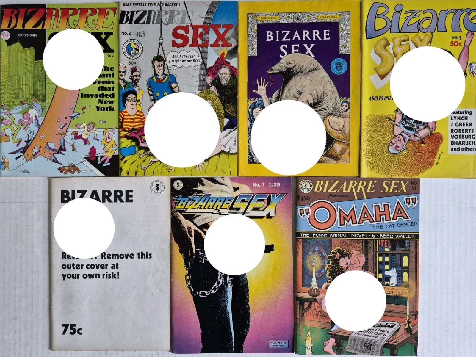 Bizarre Sex Kitchen Sink Comix Lot ☆7 #1-7 NM-FN1972 Denis Kitchen High MidGrade