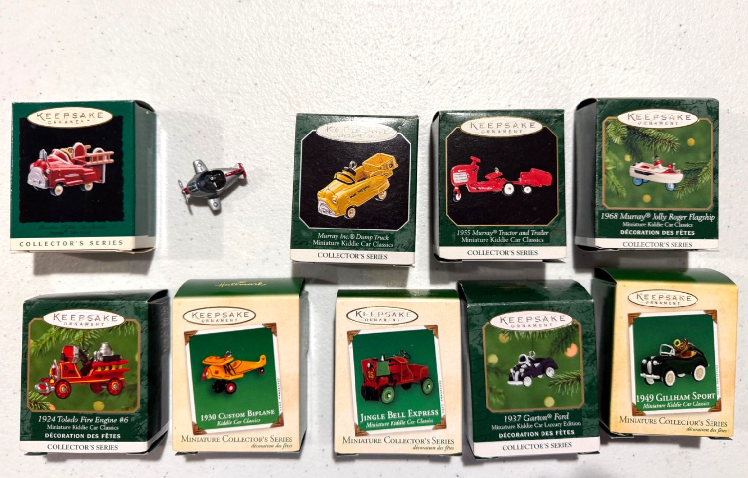 Vintage Hallmark Ornaments MINIATURE KIDDIE CAR CLASSICS #2-10 Series 1996-2004