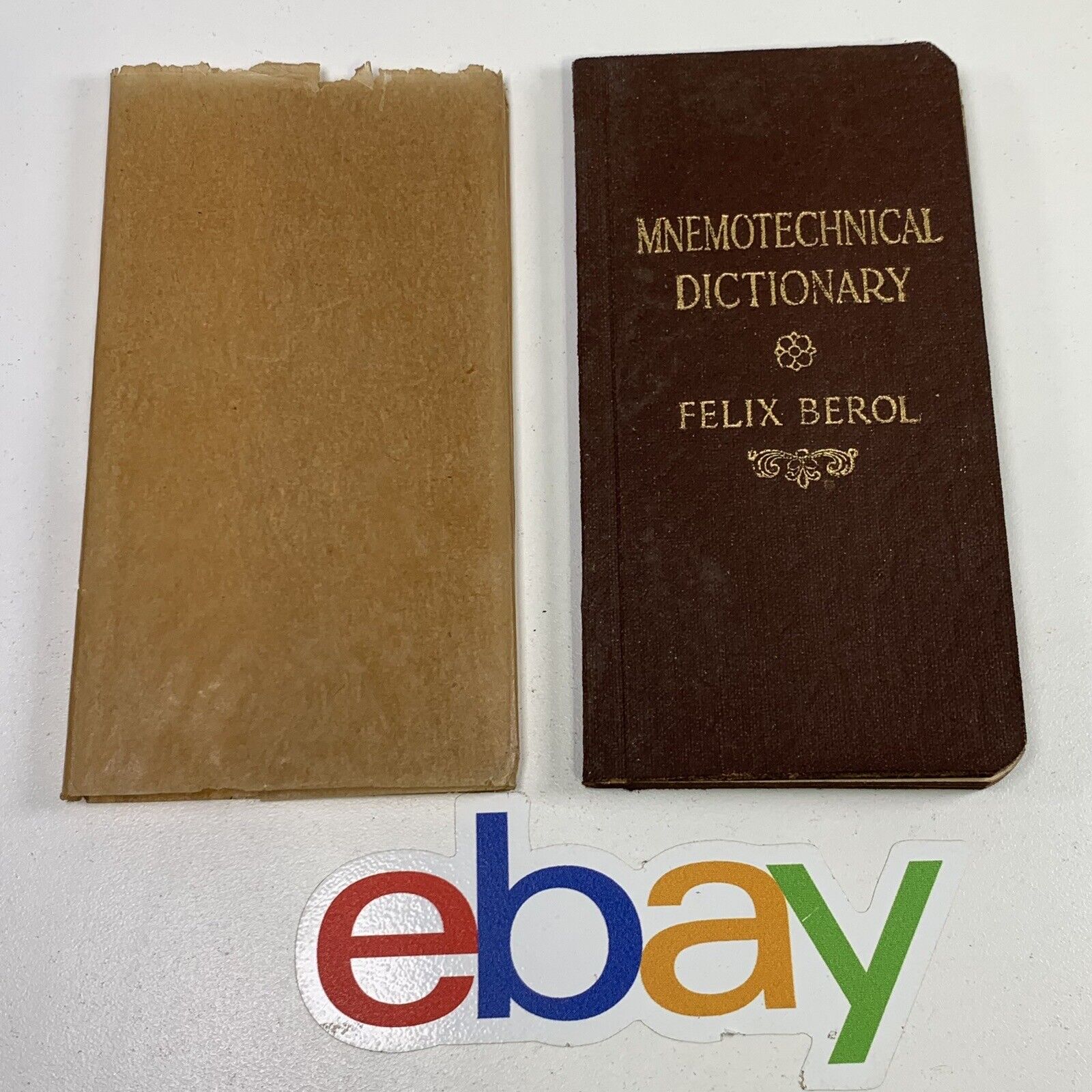 EXTREMELY RARE 1913 Mnemotechnical Dictionary by Felix Berol - 1st Edition A+