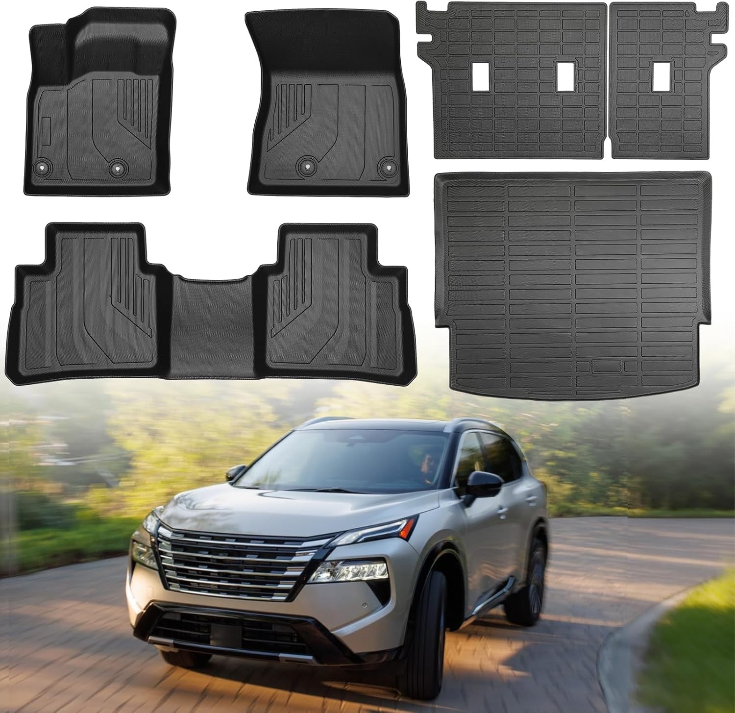 Floor Mats for Nissan Rogue 2026 2025 2024-2021(Not for Sport), Custom Fit All W