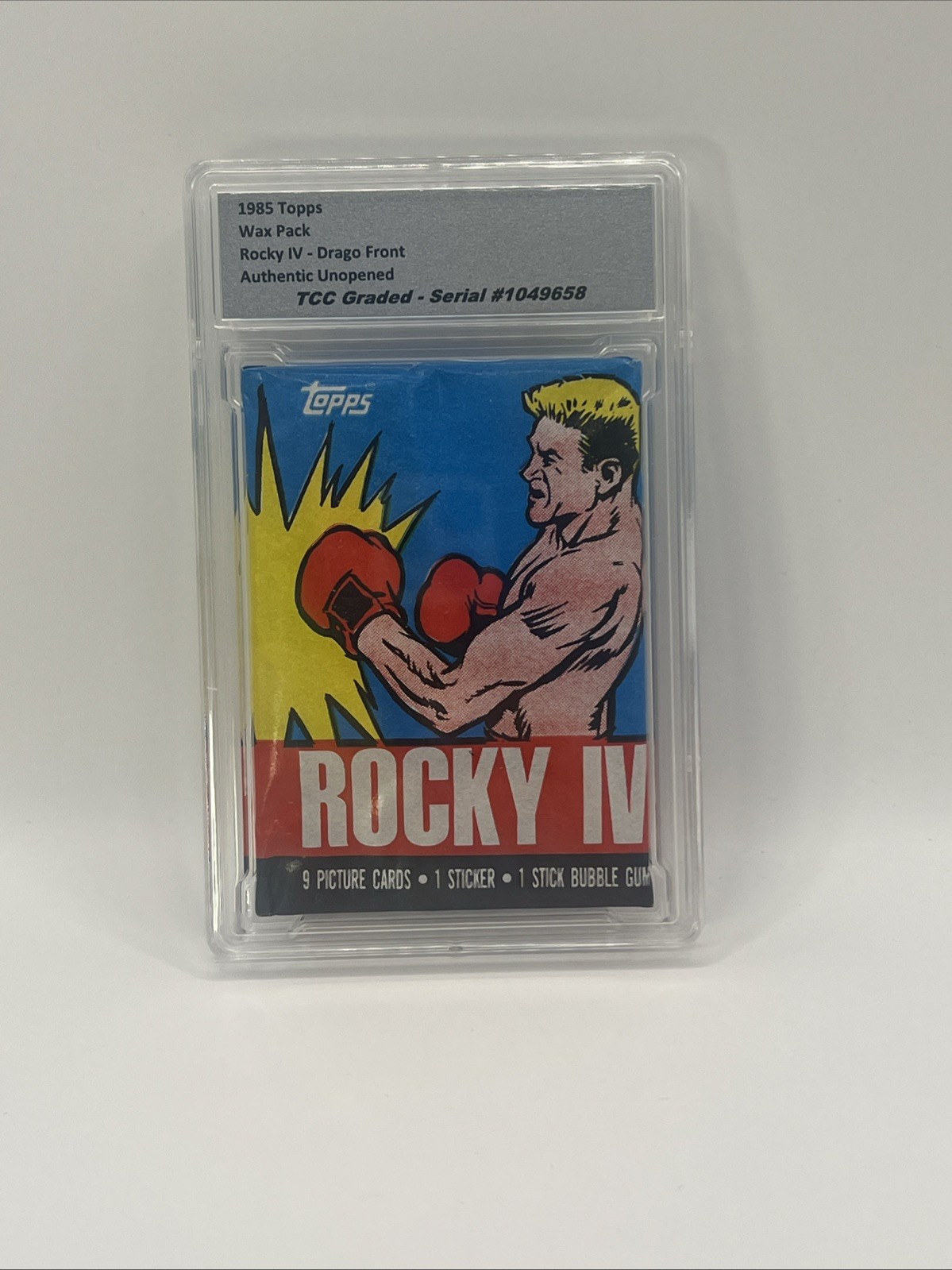 1985 Topps Rocky IV 4 Wax Pack DRAGO Front Authentic Unopened Encapsulated