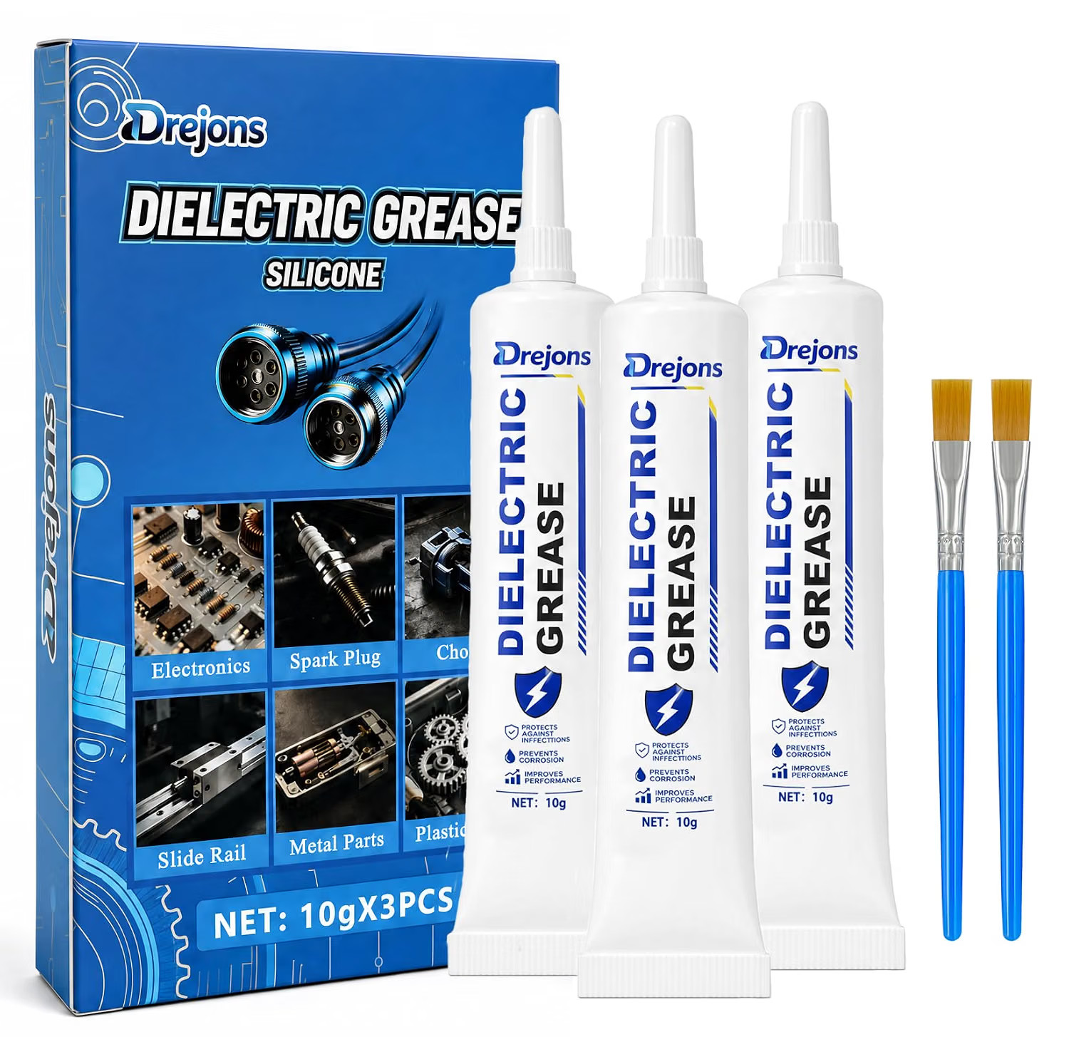 Dielectric Grease for Automotive & Marine Electrical Connectors, 10g*3PCS