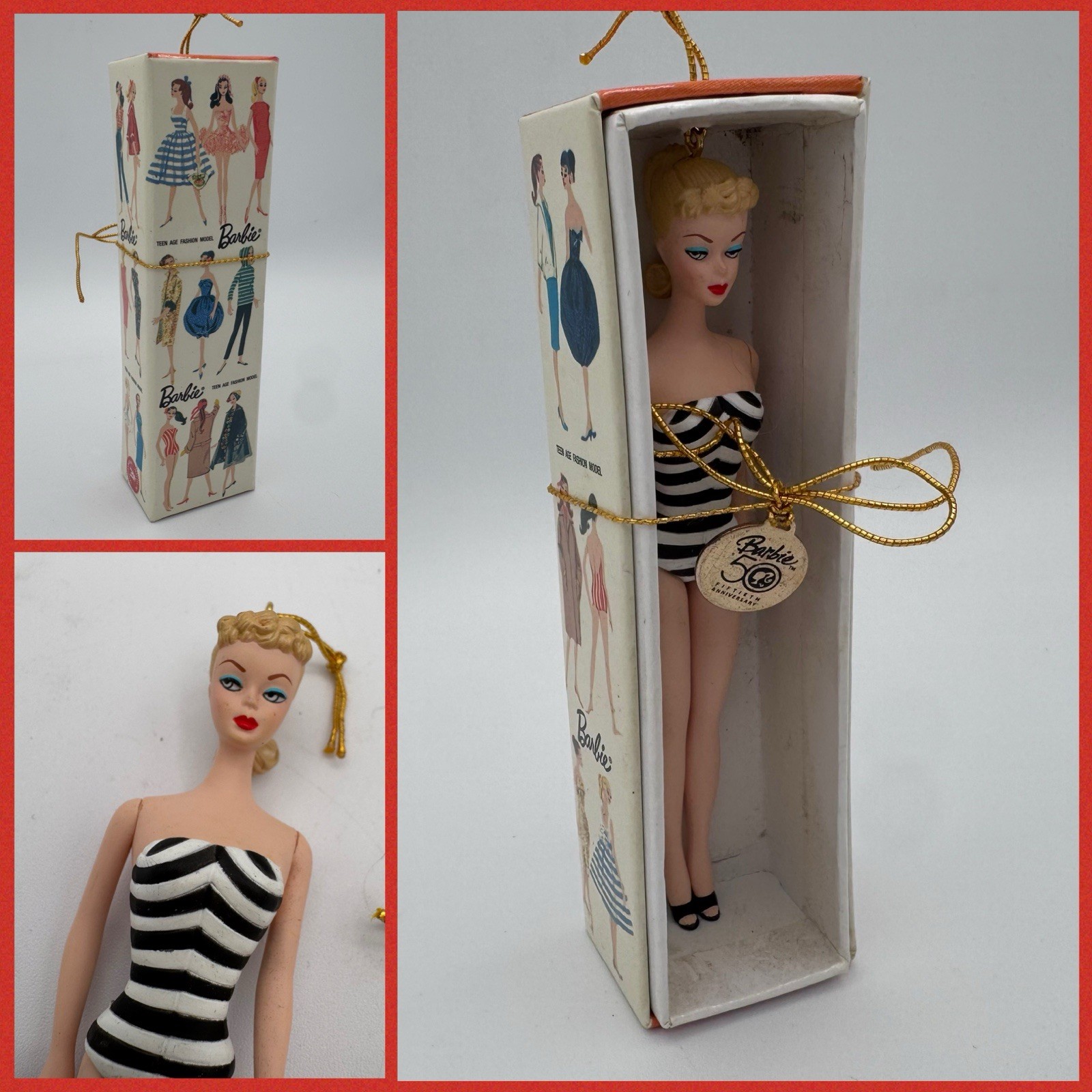 Hallmark Keepsake Ornaments BARBIE TEEN AGE Fashion Model 50th Anniversary READ
