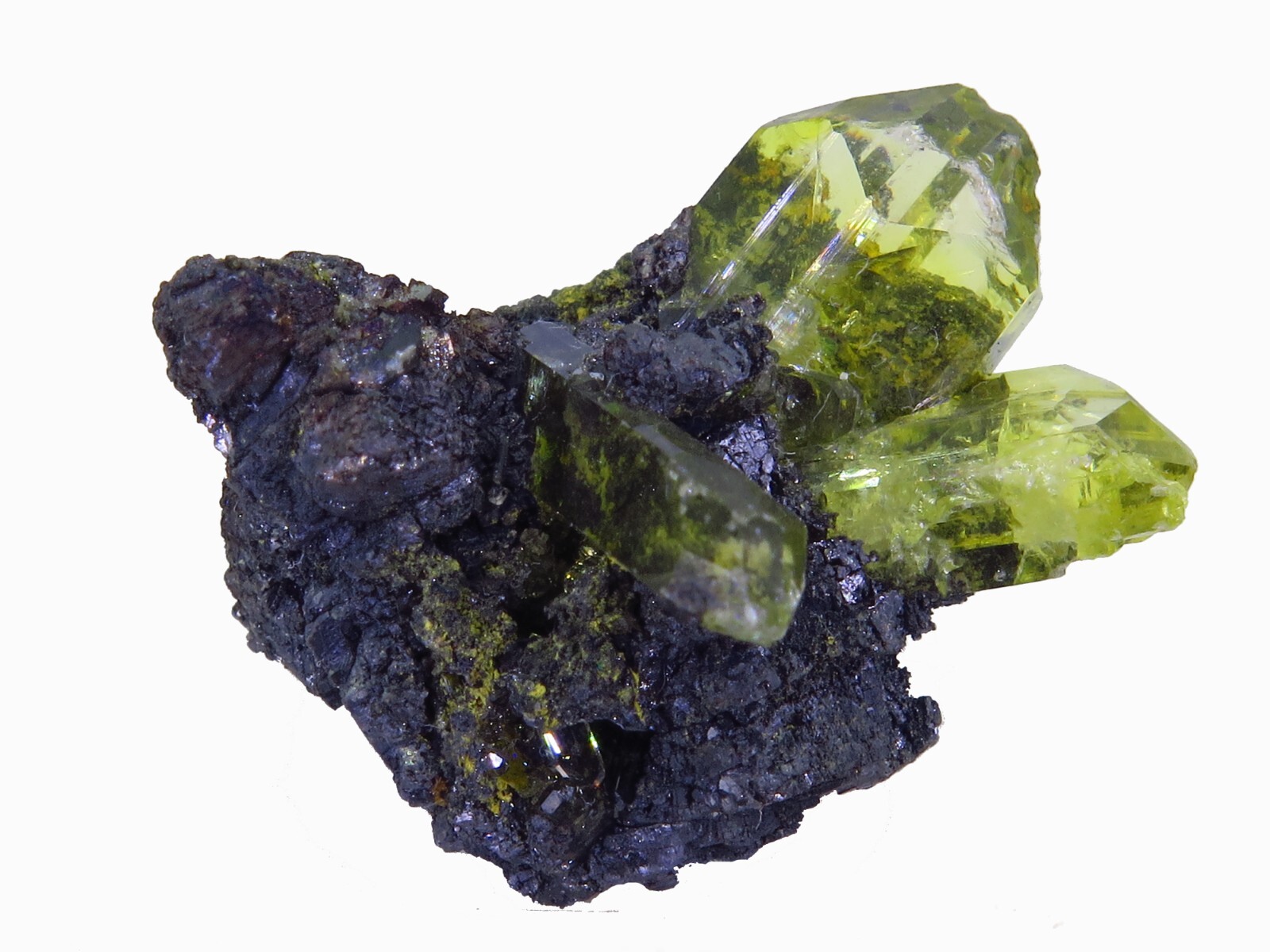 NATURAL GEM YELLOW ANGLESITE, GALENA - Touissit, Morocco / 2 x 2 x 2,5cm