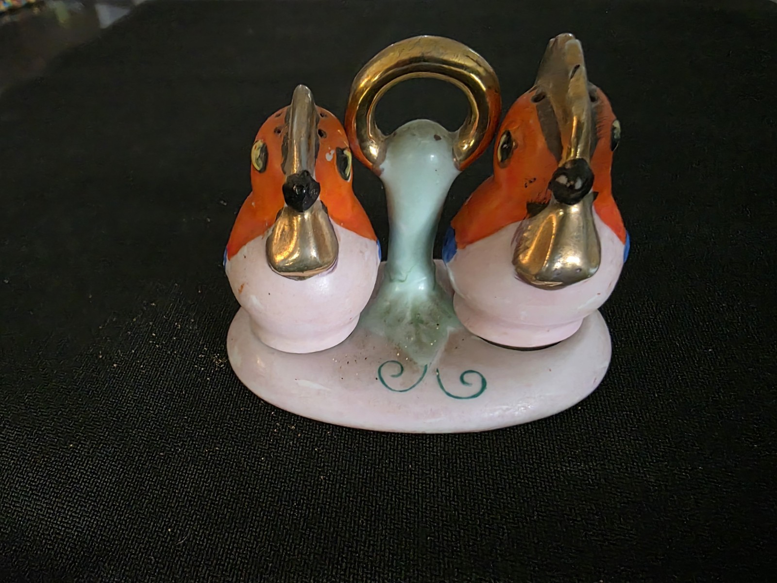 Old Japan two birds in one salt and pepper lusterware c retro Rare Japan Old Japan two birds in one salt and pepper lusterware c retro Rare Japan