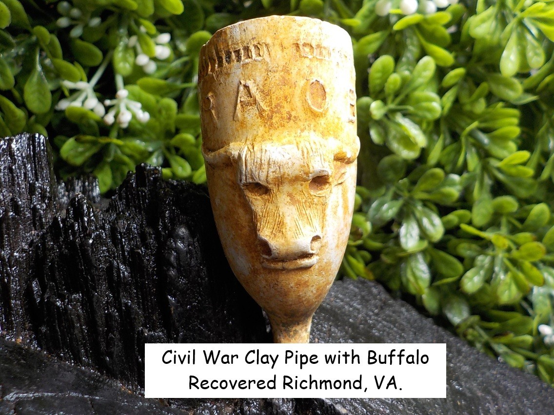 Old Rare Vintage Antique Civil War Relic Clay Pipe Richmond Virginia Confederate