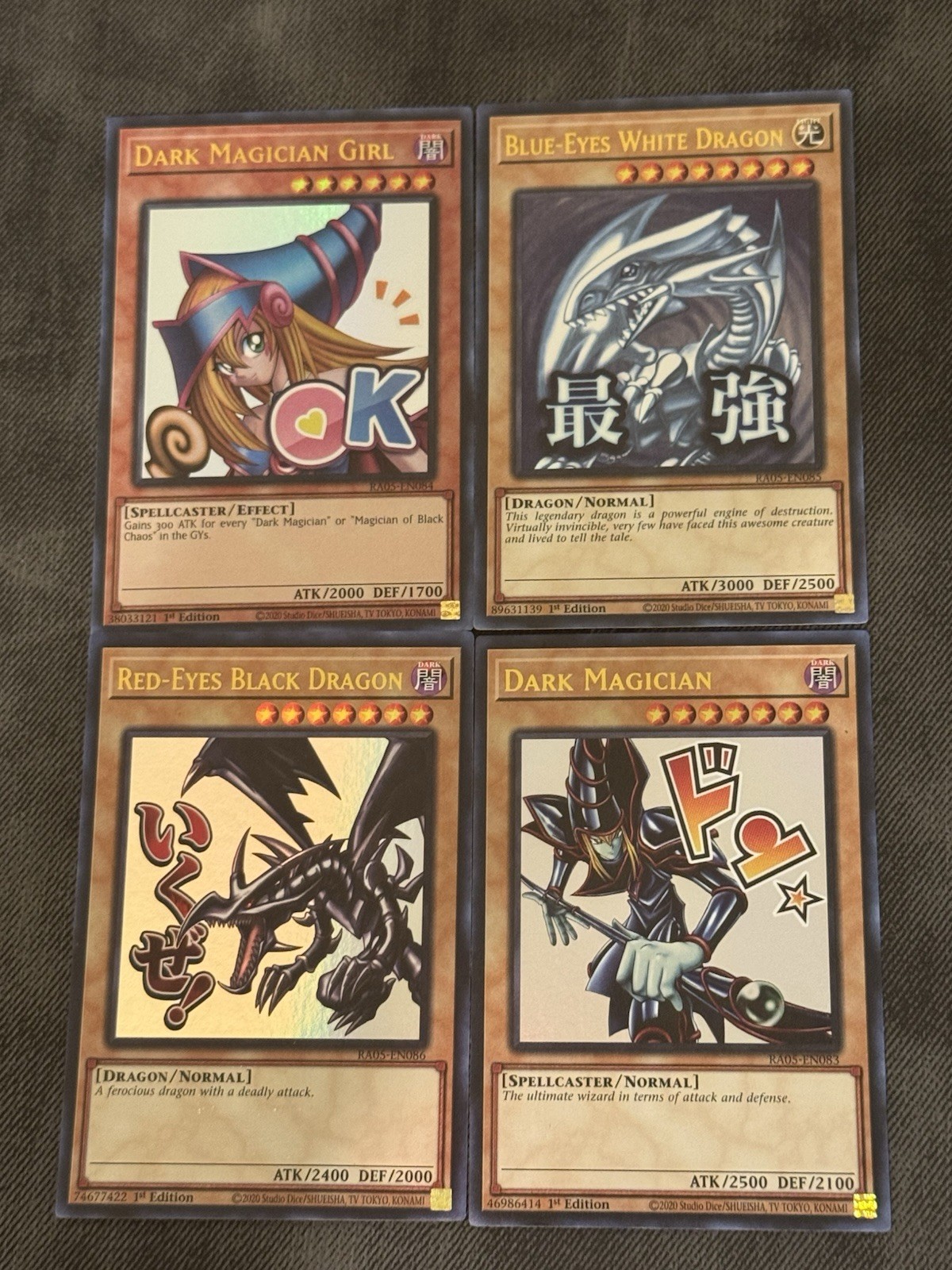 Yu-Gi-Oh Rarity 5 Stamp Set Bundle 1st Ed Dark Magician Blue-Eyes DMG Red-Eyes