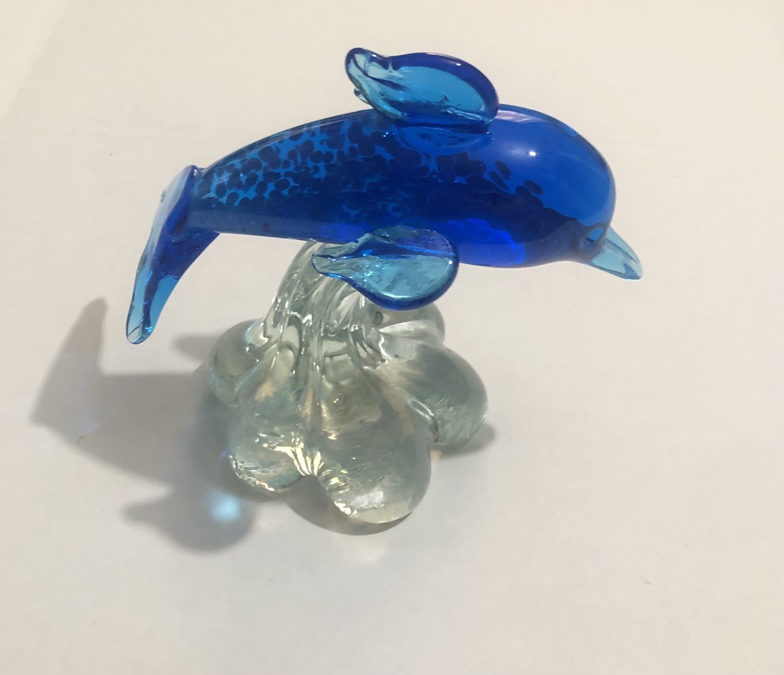 Adorable Dolphin Art Glass Figurine Collectible Centerpiece NTS2D26