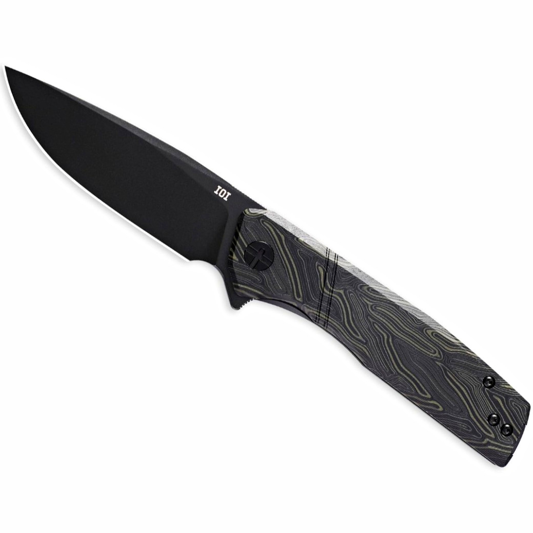 I01 I01 Pocketknife 14C28N Black Ti PVD Stonewashed, G10 Liner Lock Clip