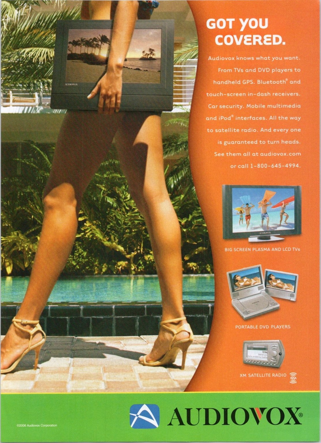 Audiovox Original 2006 Print Ad TV DVD Player Satellite Radio