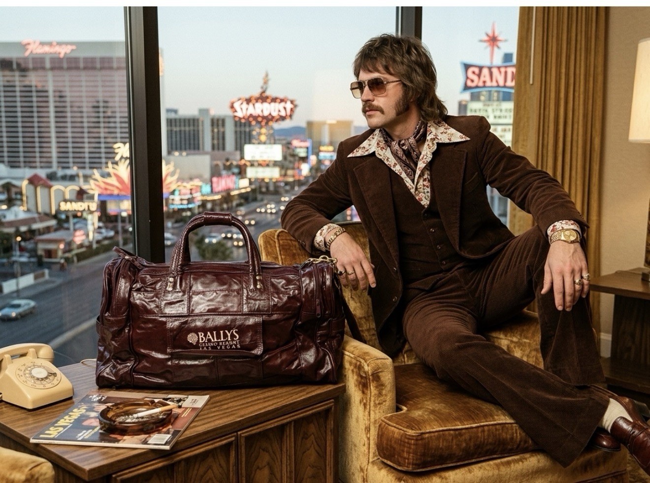 Vintage Bally's Casino Resort Las Vegas patchwork leather duffel bag In Bur Vintage Bally's Casino Resort Las Vegas patchwork leather duffel bag In Bur