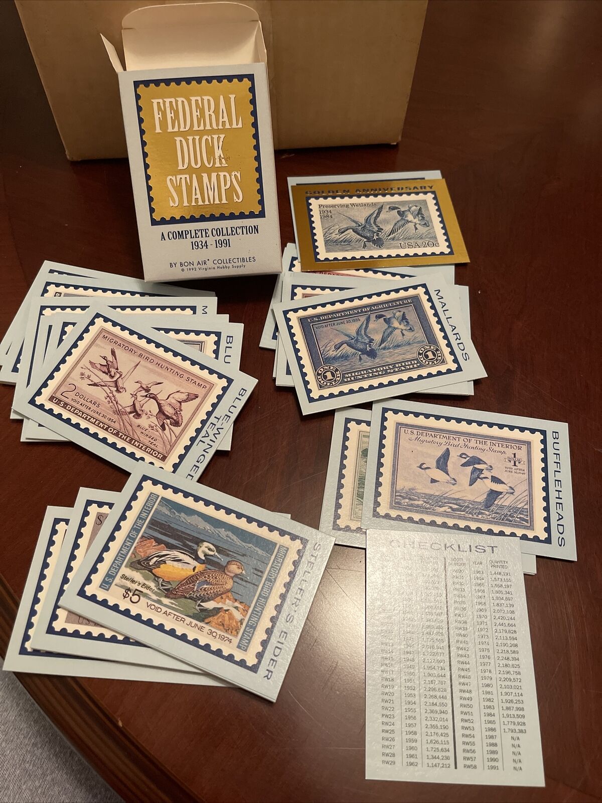 Federal Duck Stamps 1934-1991 Non Sport Card Set  1992 Golden Anniversary Card