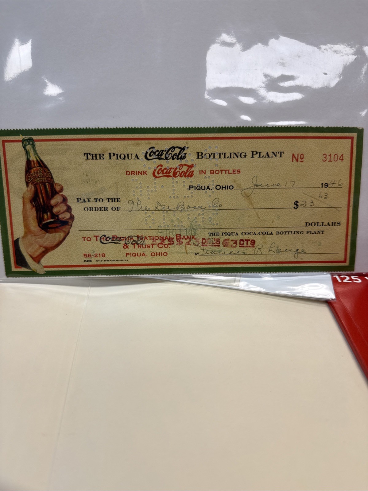 Two Vintage 1946/1963 Coca-Cola Coke Bottling Plant Canceled Check Ohio + More Two Vintage 1946/1963 Coca-Cola Coke Bottling Plant Canceled Check Ohio + More