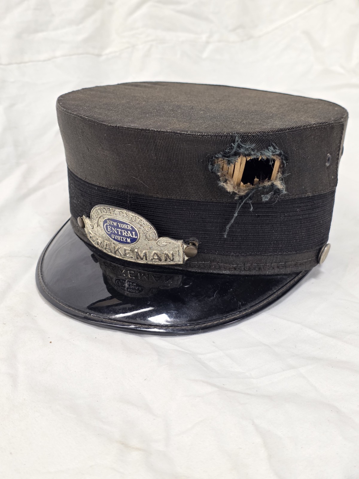 RARE 1900s Antique New York City Central Station System Railroad Brakeman Hat RARE 1900s Antique New York City Central Station System Railroad Brakeman Hat