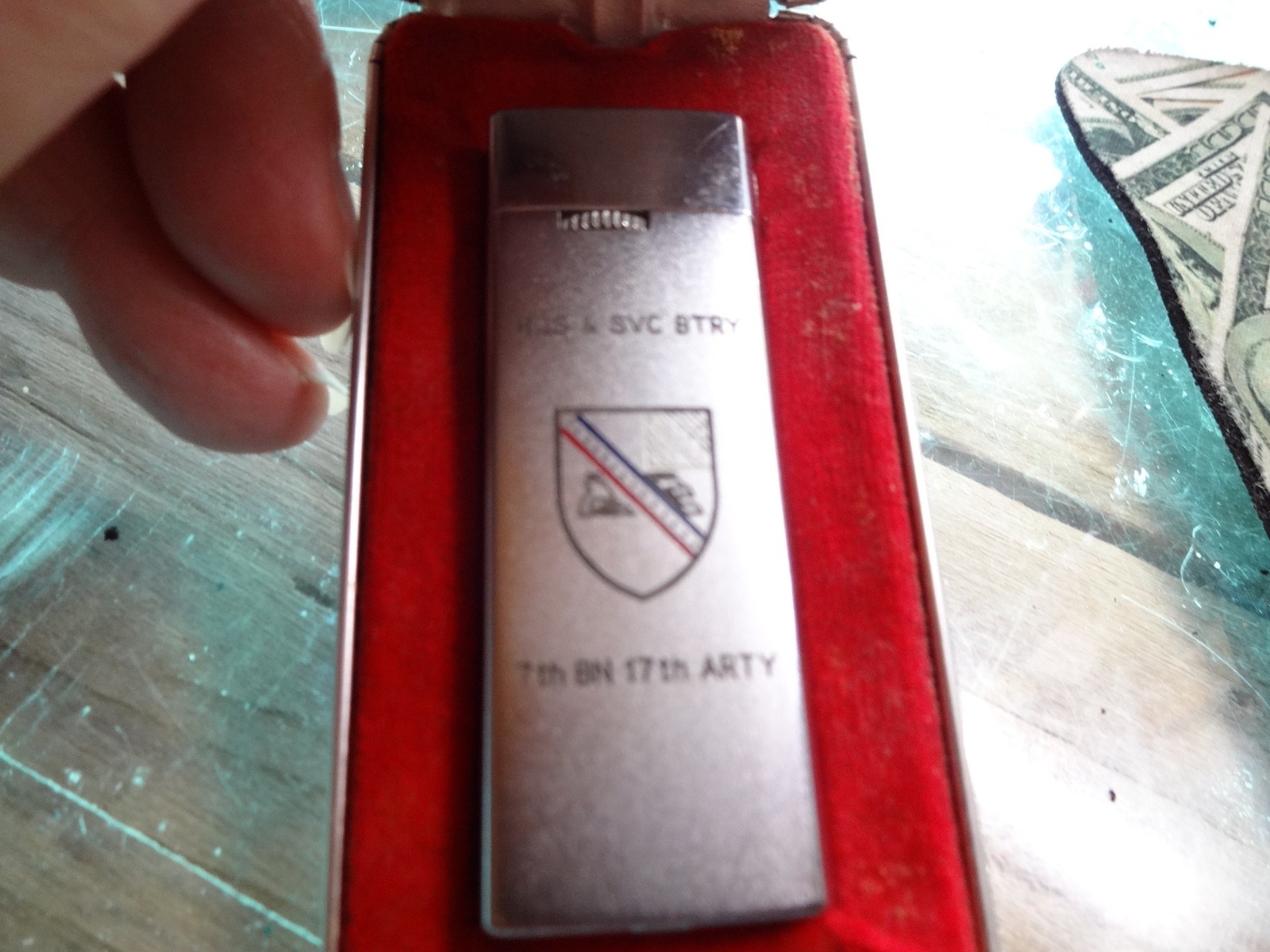 Vietnam War Era Engraved 7th BN 17th Artillery Vulcan Miltary Lighter w/Box