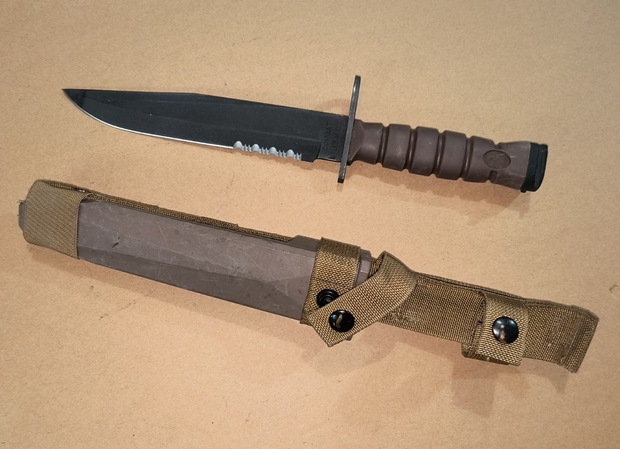 Genuine OKC-3S OKC3S Knife Bayont USMC & Scabbard Ontario Knife Co OKC
