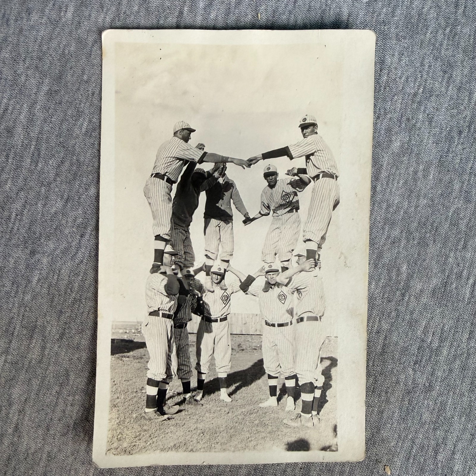 Vintage RPPC Baseball Team Human Pyramid Photo Postcard Antique Early 1900s Vintage RPPC Baseball Team Human Pyramid Photo Postcard Antique Early 1900s