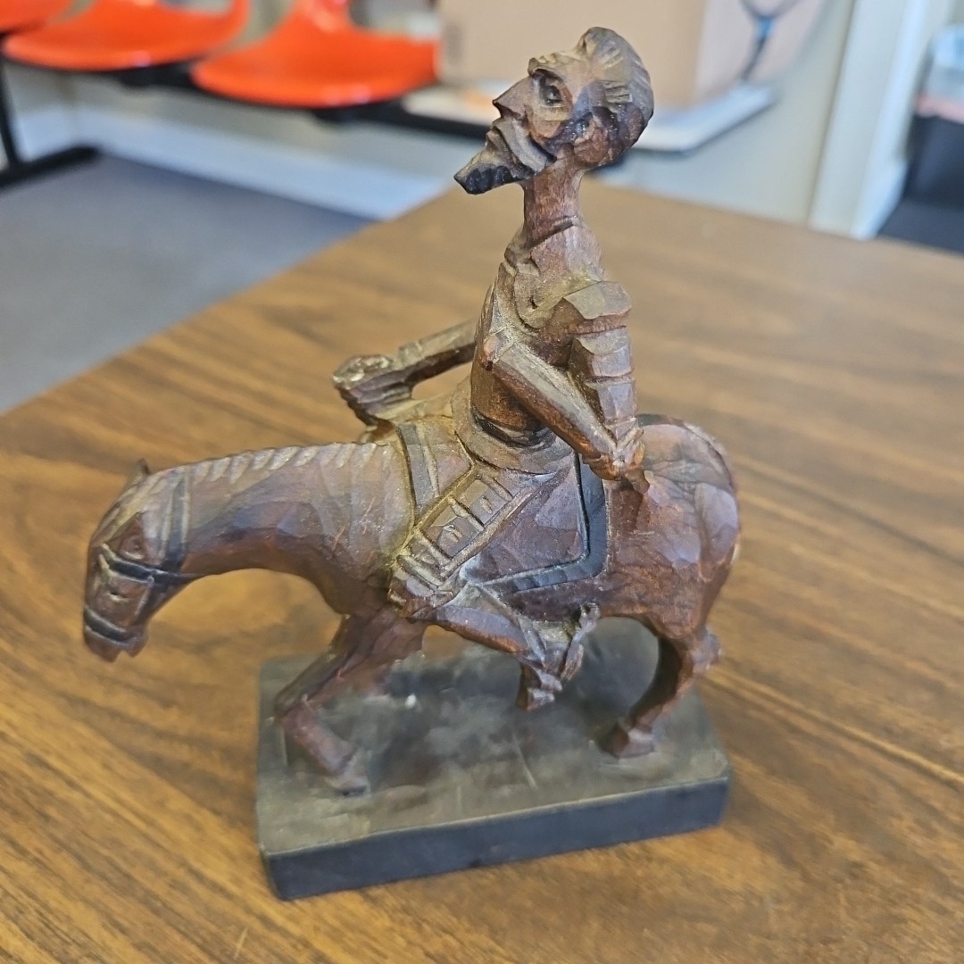 Vintage Ouro Artesania Don Quixote Wood Carving Spain Figurine 608-A 7\