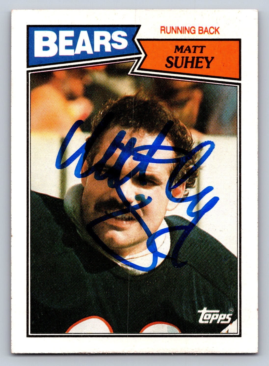 1987 Topps Matt Suhey Autograph Football Card Bears Running Back #47