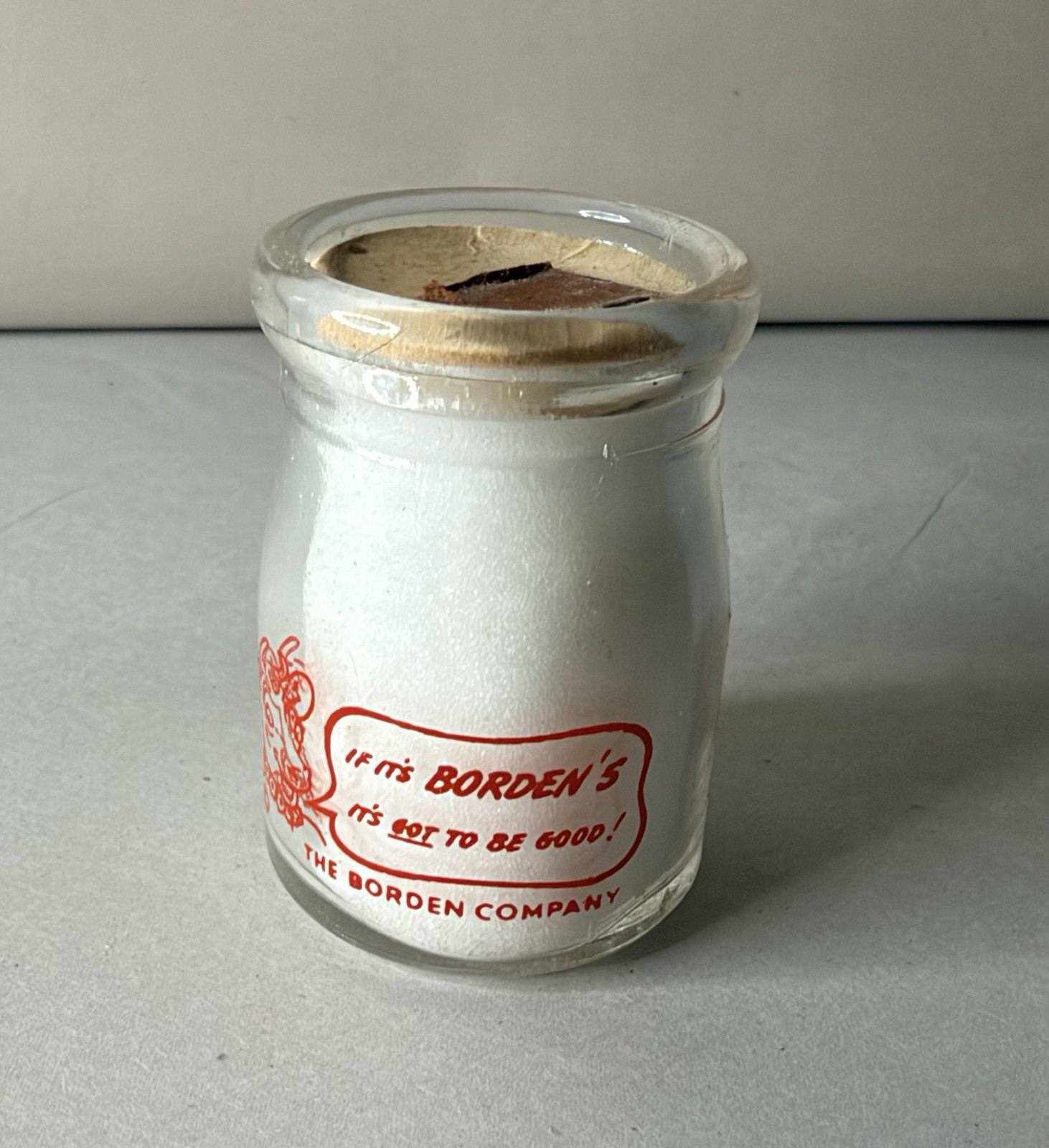 Vintage Borden’s Dairy Advertising Miniature Milk Cream Bottle Elsie the Cow #2