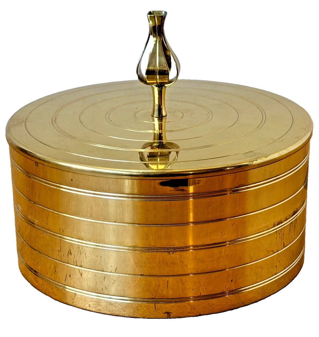 Parzinger Design Dorlyn Brass Metal Box Vessel Bowl Vtg Hollywood Regency Mcm