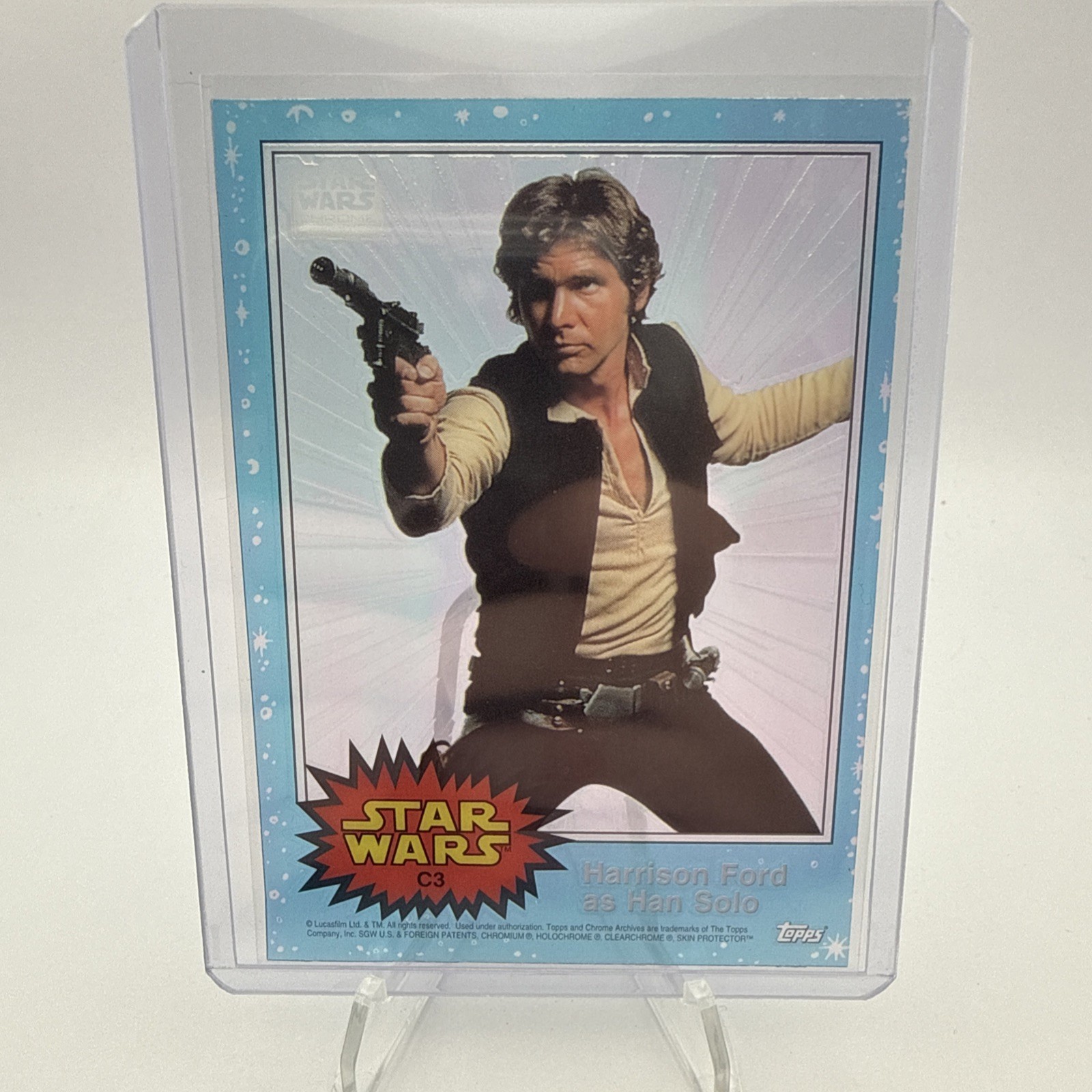 1999 Topps Star Wars Chrome Archives ClearZone C3 Harrison Ford as Han Solo 1999 Topps Star Wars Chrome Archives ClearZone C3 Harrison Ford as Han Solo