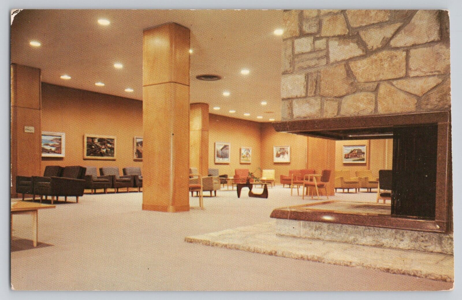 Ohio Union The Ohio State University Postcard Columbus Terrace Lounge Interior