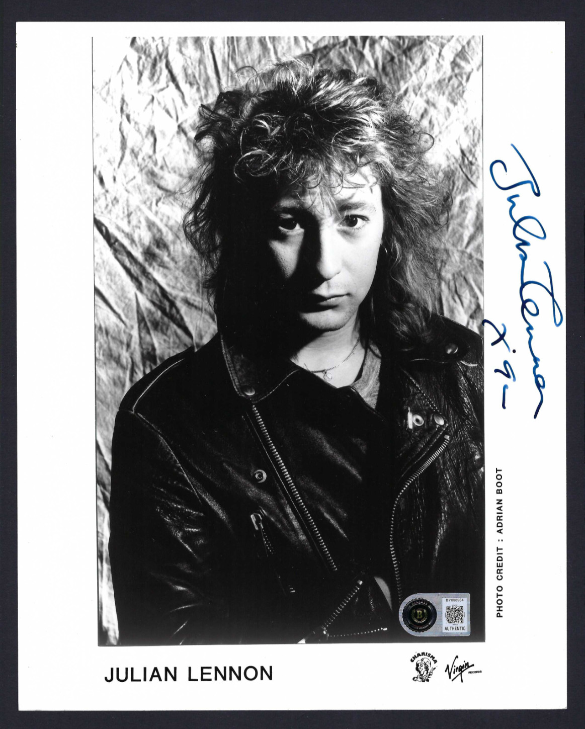 Julian Lennon signed 8x10 Photo Beckett Authenticated Musician, Photographer