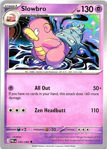 Pokemon TCG Slowbro 030/084 Holo Rare - Near Mint