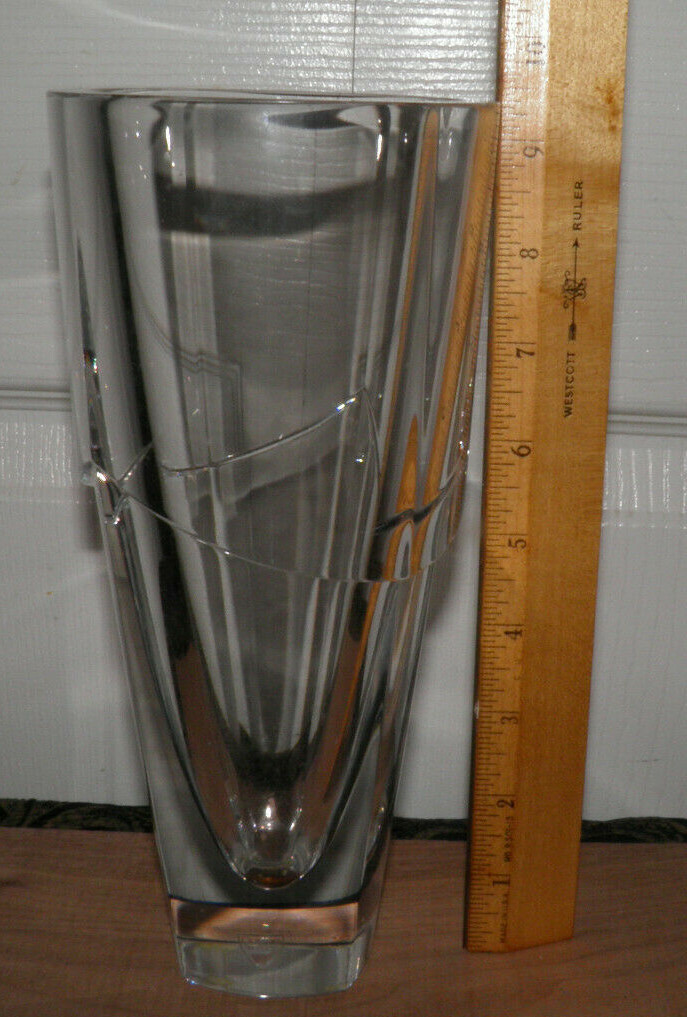 Vintage Mid Century Modern Orrefors Cut Vase 9.25\