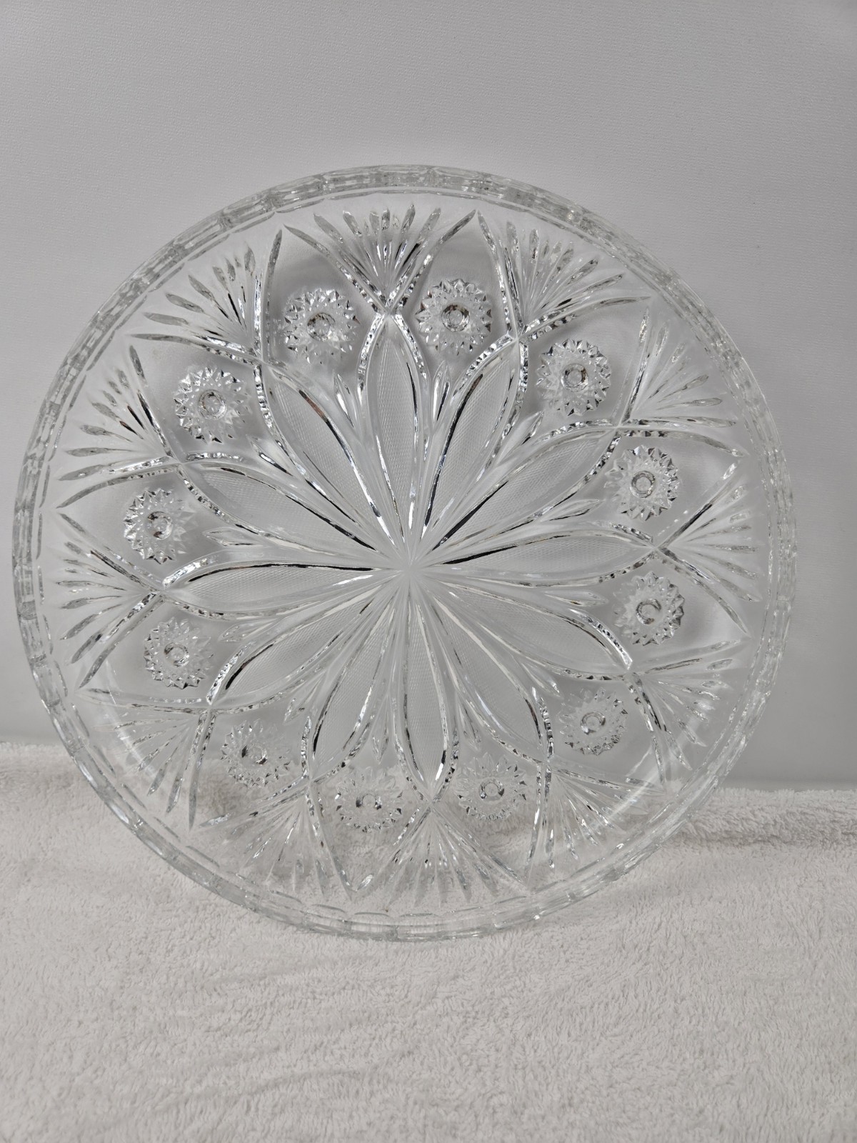 IRENA Lead Crystal Raised Edge Serving Platter IRENA Lead Crystal Raised Edge Serving Platter