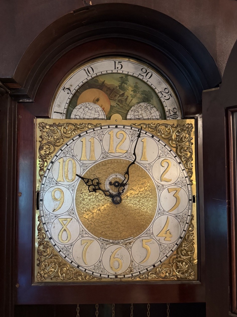 Royal Furniture Grand Rapids Antique Grandfather Clock Moon Phase c1900
