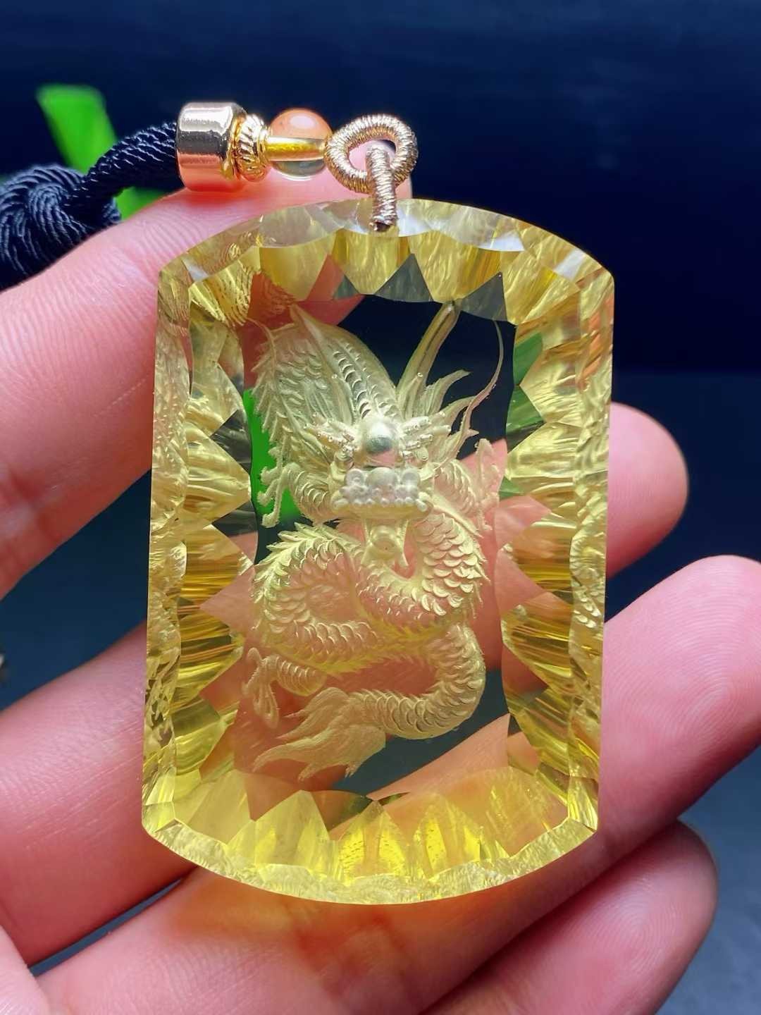 Genuine Natural Natural Yellow Citrine Quartz Woman Pendant AAAAA