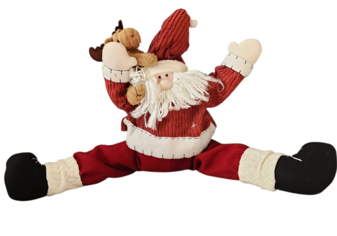 Vintage Cape Craftsman Santa Reindeer Weighted Door Draft Stopper Large Plush
