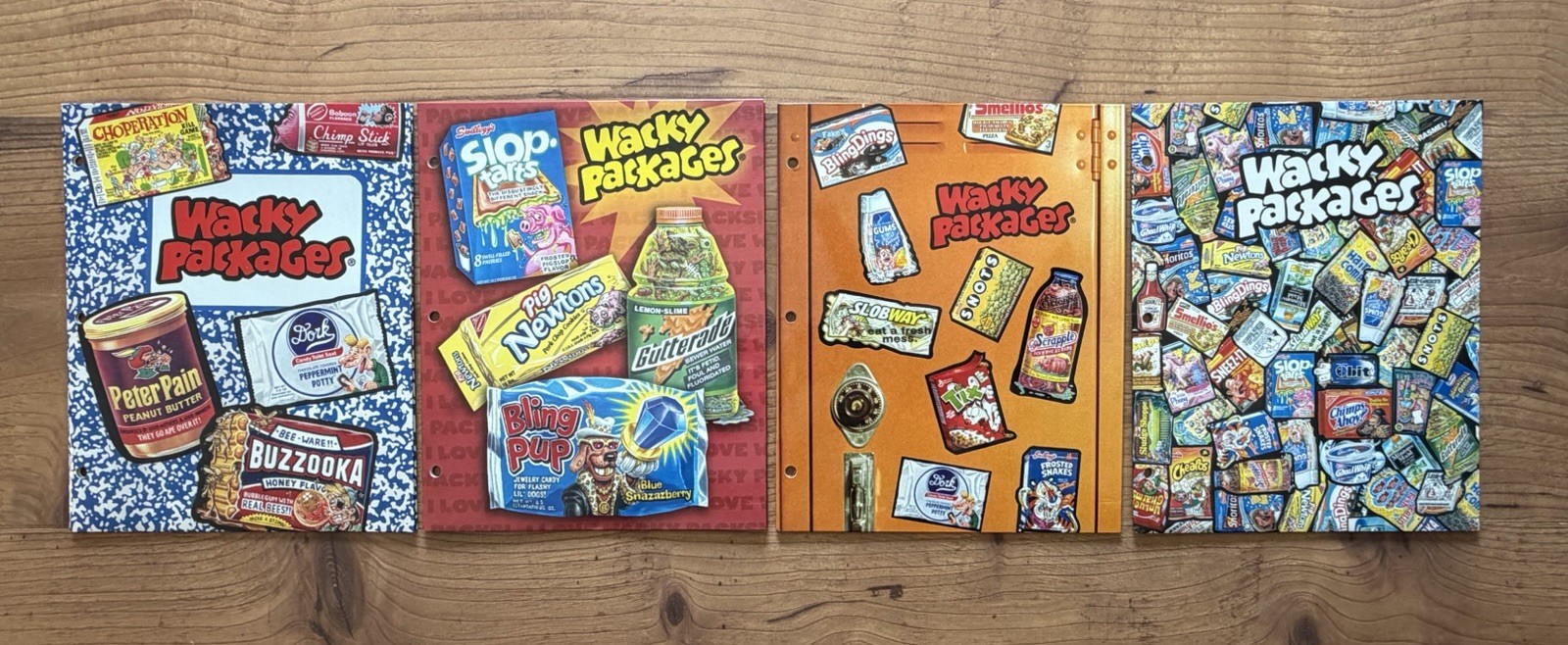 VTG Wacky Packages ALL 4 POCKET FOLDERS Collectible TOPPs 2006 Never Used NICE