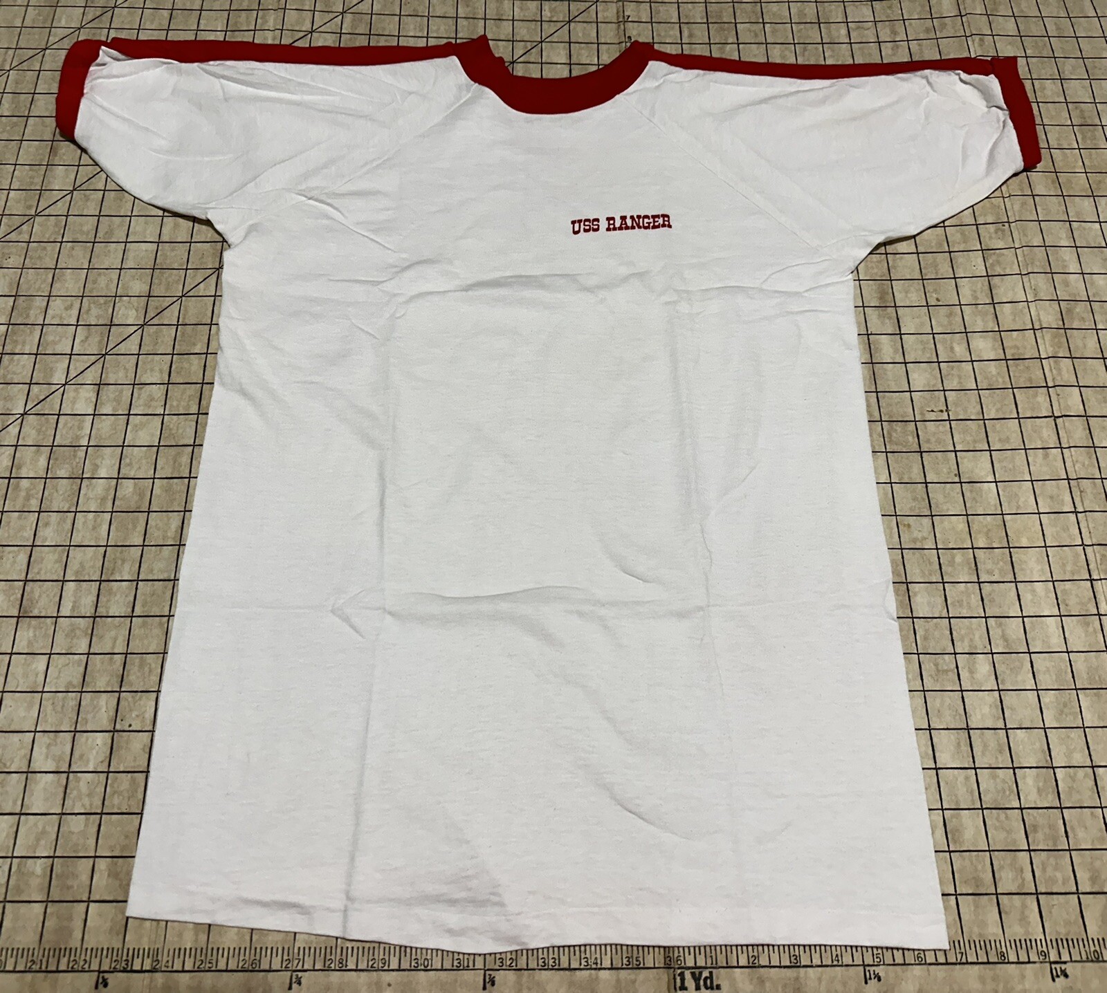Vintage 1970s USS Ranger Velva Sheen Ringer T-Shirt US Navy Vintage 1970s USS Ranger Velva Sheen Ringer T-Shirt US Navy