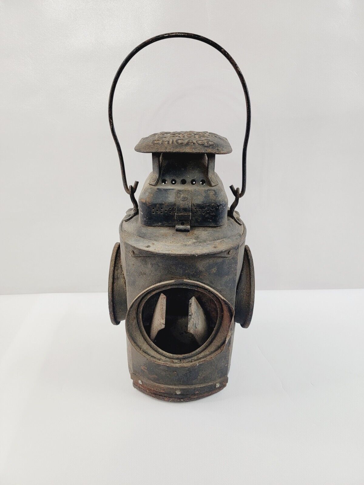 The Adlake Non-Sweating Chicago Railroad Switch Lantern Oil Lamp SHELL ONLY