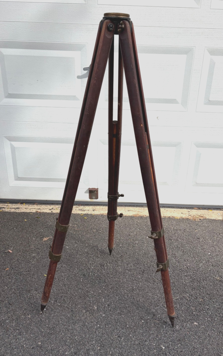 Antique Vintage Wooden Surveyor\'s Tripod Brass Hardware 52\