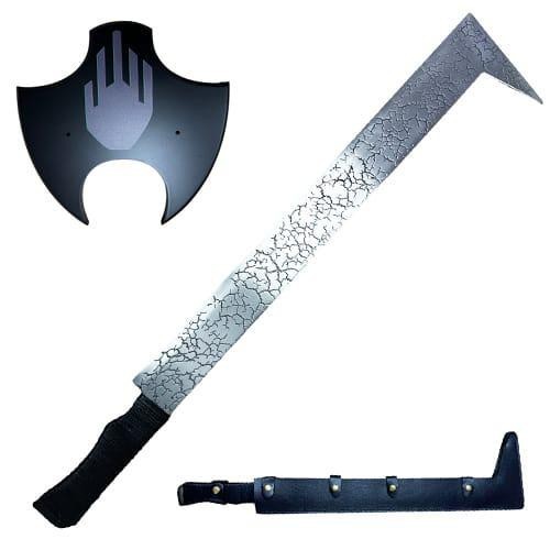 Uruk-hai Battle Scimitar Replica - Fantasy Movie Style Sword with Wall Plaque