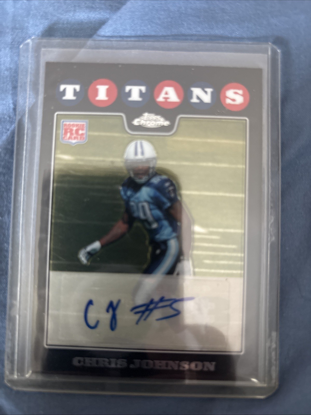 ✅CHRIS JOHNSON TOPPS CHROME RC AUTO 2008 TITANS LEGEND TC186 CJ2K ✅ Autograph