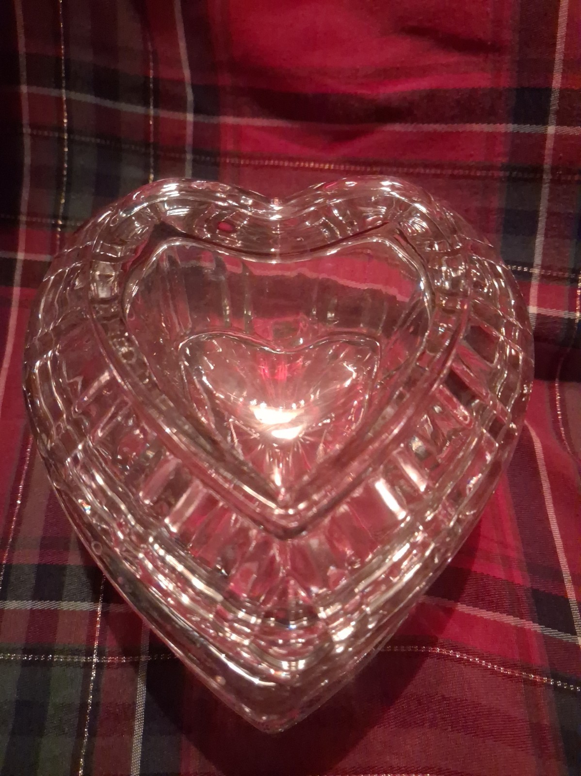 Vintage Lady Love Lidded Glass Trinket Box