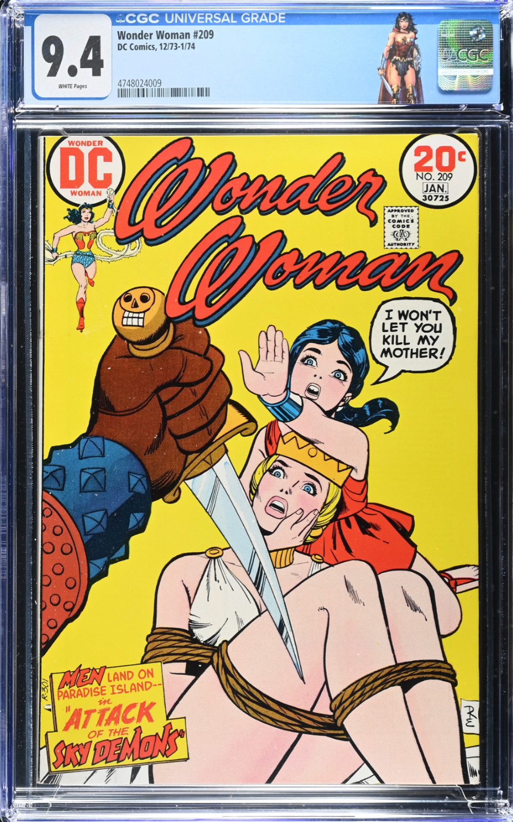 Wonder Woman #209 CGC 9.4 White Pages Custom Label  1973/74 Bronze Age Beauty