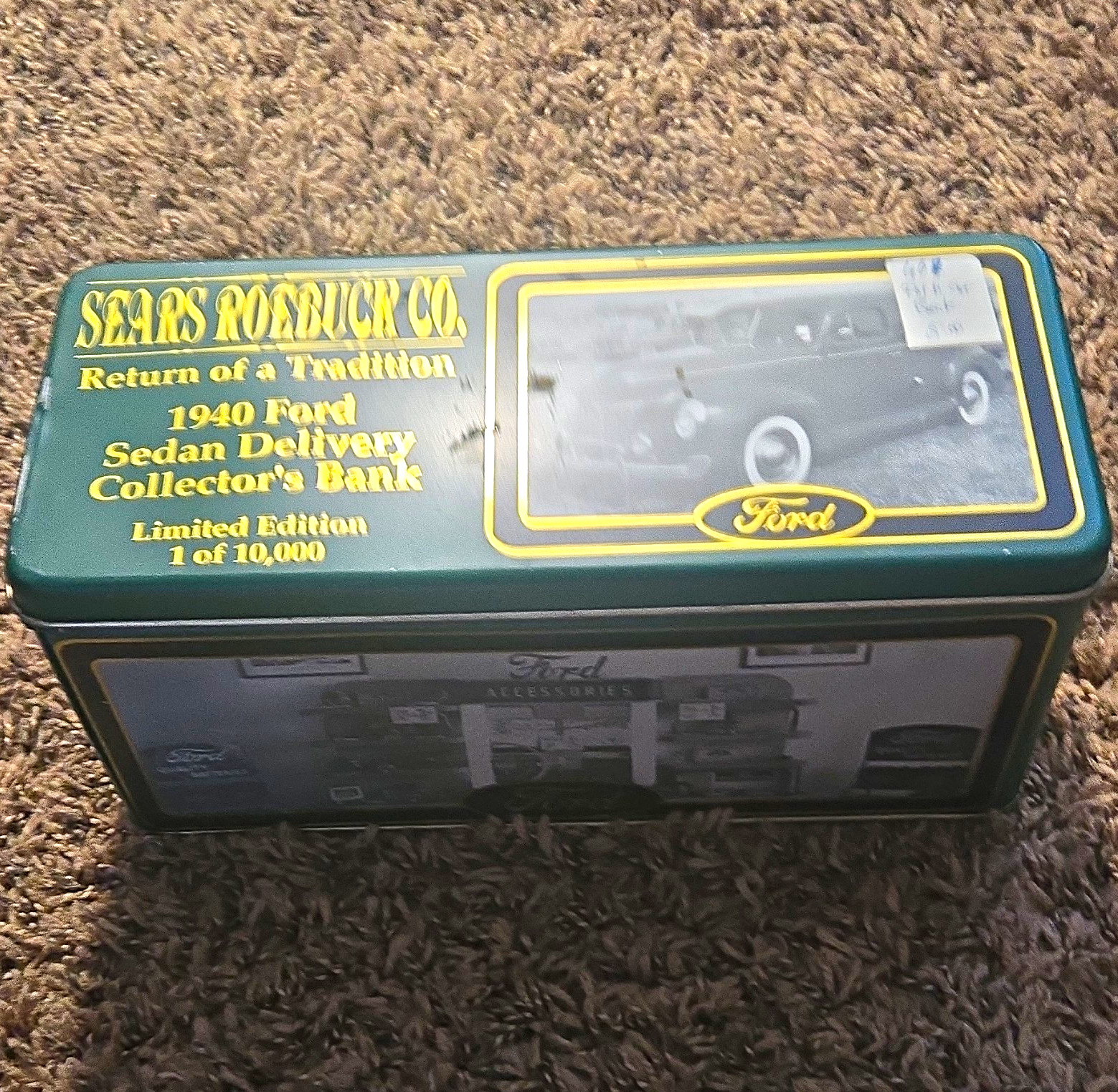 Sears Roebuck Co. 1940 Ford Sedan Delivery Promo Car Collector\'s Bank Green/Gold