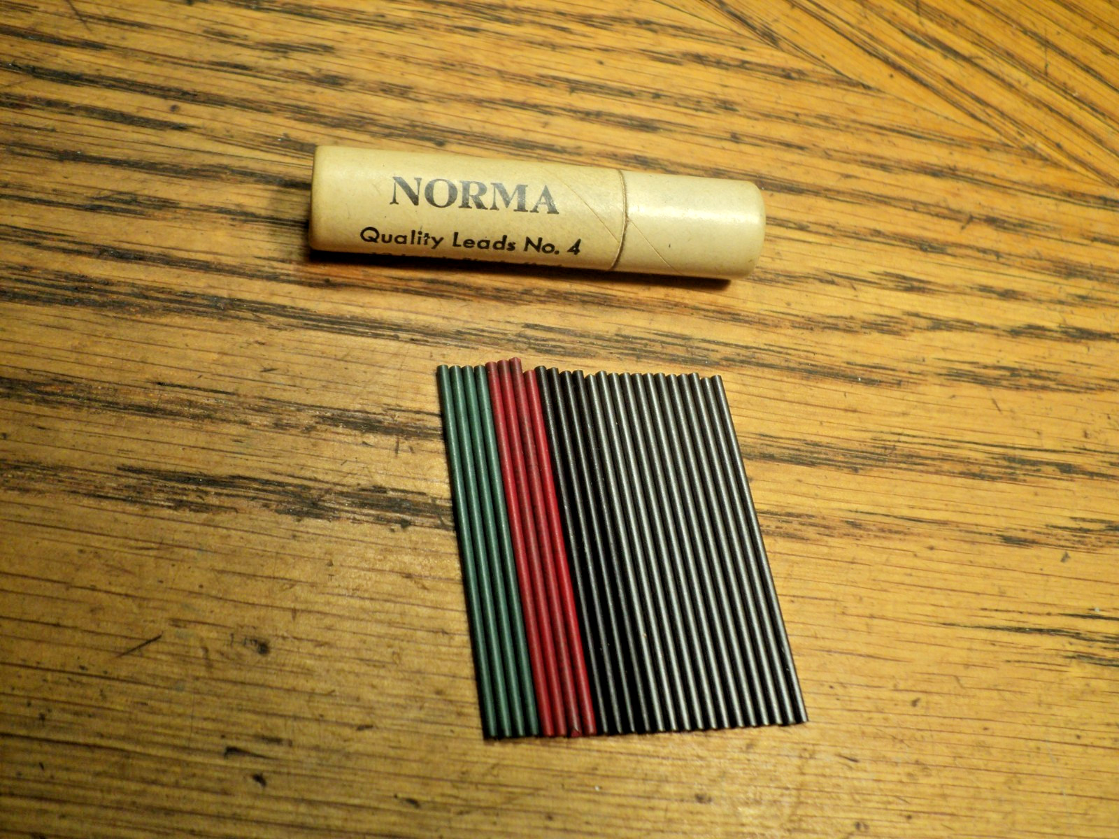 Vintage Norma Quality Pencil Leads No. 4  12 Black - 4 Red - 4 Blue - 4 Green