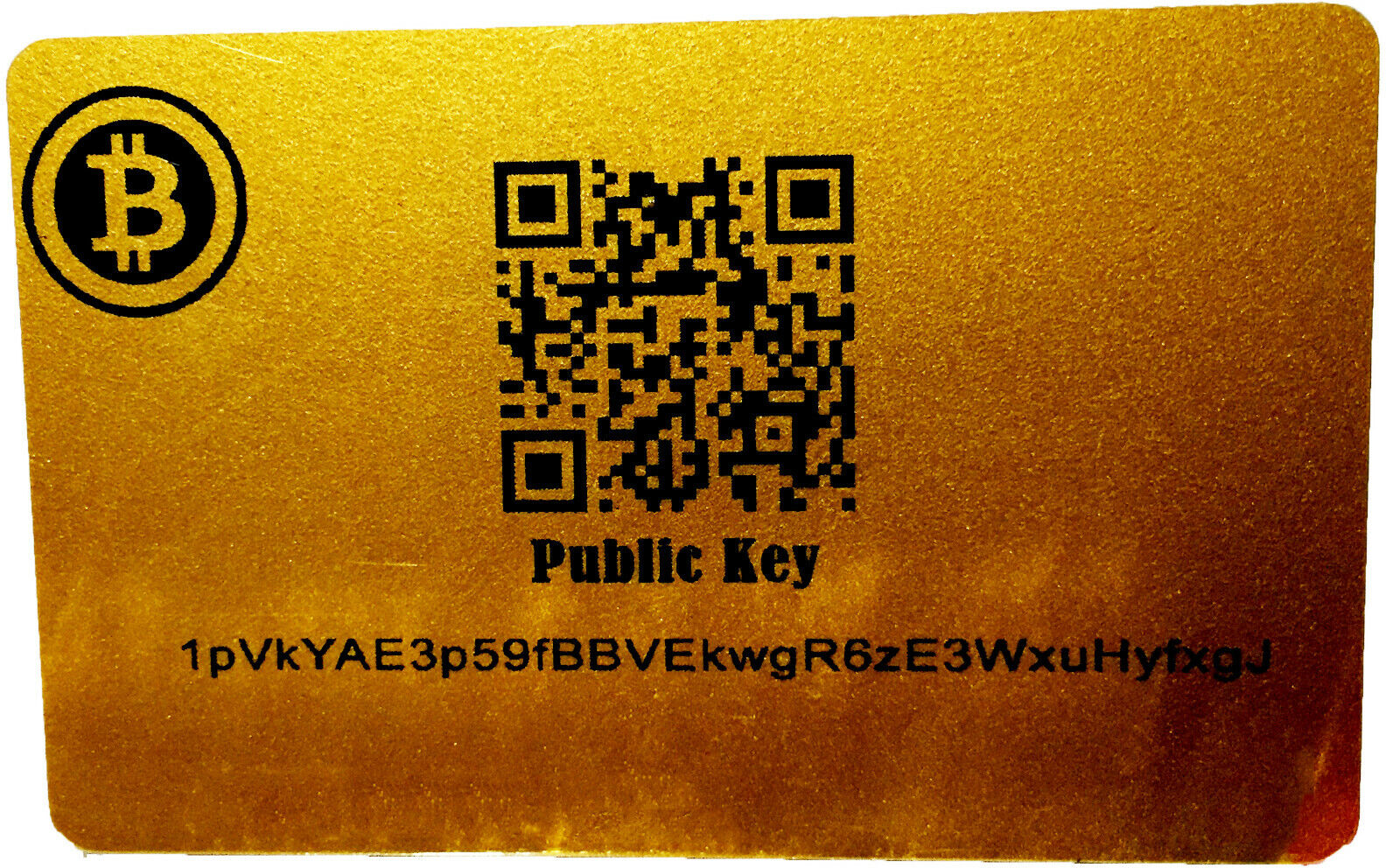 Bitcoin BTC Cold Secure Wallet Card Gold
