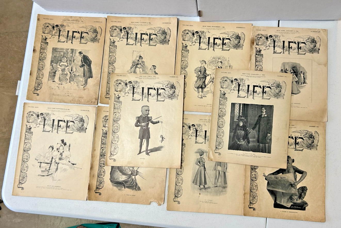 10 Antique LIFE Magazine New York Issues All 1890's