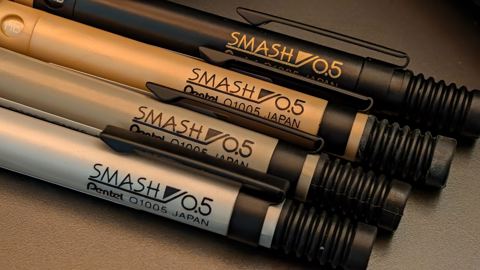 [IN HAND] Pentel SMASH 0.5mm Mechanical Pencil Limited Metallic Set of 4 Japan