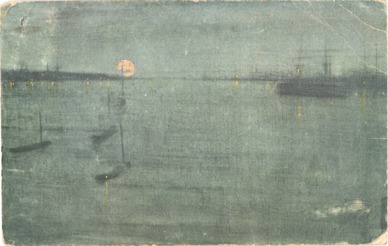 Art Postcard Whistler Nocturne Southampton Water 1909 Detroit Publishing